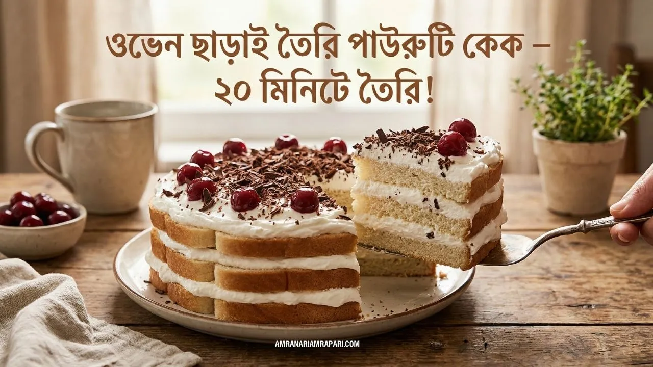 ওভেন ছাড়াই পাউরুটি দিয়ে কেক তৈরির সহজ রেসিপি