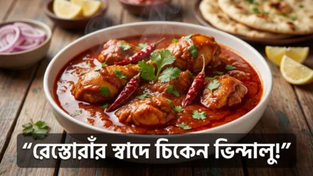 রেস্তোরাঁর স্বাদে ঘরেই বানান স্পাইসি চিকেন ভিন্দালু! আঙুল চাটতে বাধ্য হবেন সবাই